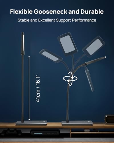 TROND Desk Lamp, Dimmable Eye-Caring Table Lamp, Memory Function, Black - color: Black