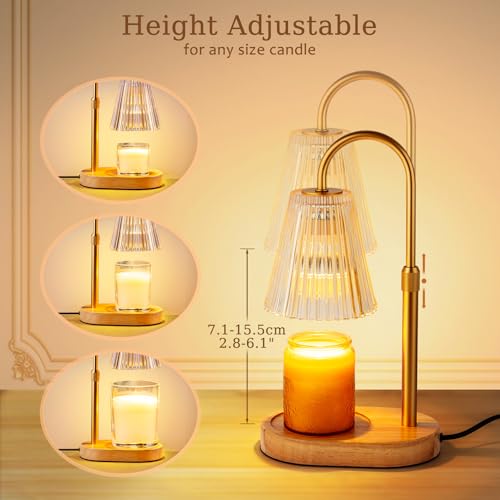 Candle Warmer Lamp with Timer - Electric Candles Wax Warmers Glass Lamps - color: Amber