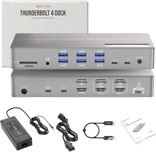 Thunderbolt 4 MacBook Docking Station Dual Monitor 21-in-1 USB-C Dock, 150W