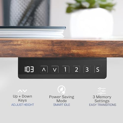 VIVO Electric Dual Motor Standing Desk Frame for 41 to 81 inch Table Tops, Frame Only, Ergonomic Standing Height Adjustable Base with Push Button Memory Controller, Black, DESK-V122EB - color: Black