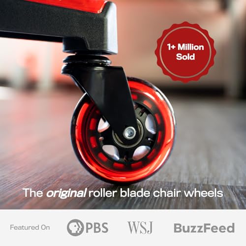 The Office Oasis Original Office Chair Wheels (As Seen On PBS), Red - color: Red