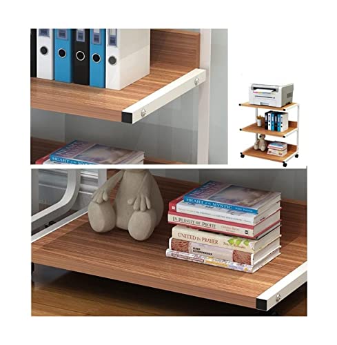 3-Tier Printer Stand Cart with Storage Rolling Machine Printer Shelves with Casters Multi-Purpose Desk Organizer for Home Office - color: B