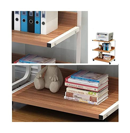 3-Tier Printer Stand Cart with Storage Rolling Machine Printer Shelves with Casters Multi-Purpose Desk Organizer for Home Office - color: B