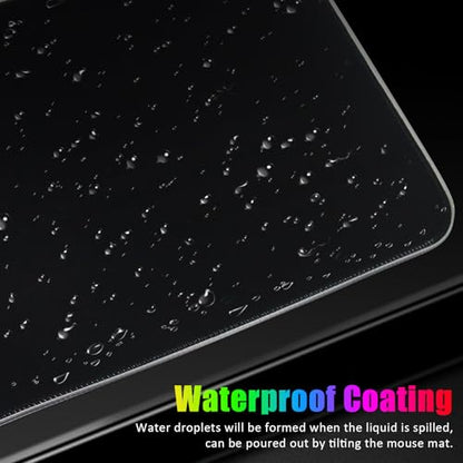 Gaming Mouse Pad, RGB Mousepad, Large Mouse Pad, Non-Slip Rubber Base, 800 * 300 * 4mm, 15 Light Modes, Waterproof Surface, for MacBook, Gaming, PC, Laptop - color: black+L