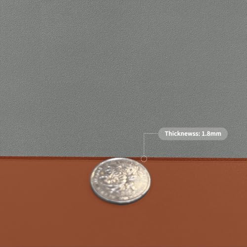 Leather Desk Mat,1.8mm Thick,12x40 Inch Desk Cover,Desk Protector Mat,Dresser Cover Top,Table Cover Rectangle,End Table Cover,Coffee Table Cover Rectangle(Brown+Gray,12×40) - color: Brown+gray, size: 12" × 40"