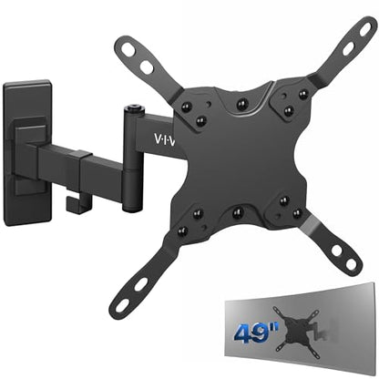 VIVO Black Single Ultrawide Wall Mount, Up to 49 in Screens, MOUNT-VW06 - color: Black, size: 75x75mm to 200x200mm VESA