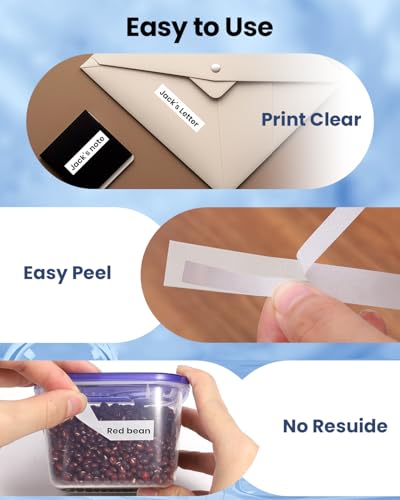 PT-D220 D210 D200 H100 Label Tape TZe-231 TZe231 Compatible with Brother | Label Maker Tape P Touch 12mm 0.47 Inch Laminated White TZe TZ Tape Ptouch Refills, 1/2 Inch(12 mm) * 8m, 6-Pack - color: Black on White, size: 1/2 Inch(12mm)