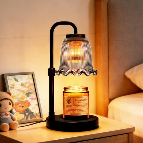 Banbanda Candle Warmer Lamp with Timer Dimmer: 3 Timing Mode, 35W Safety Anti-Scalding, 4 Level Dimming Romantic Night - Wax Warmer for Scented Wax for Home Decor Gifts - color: Gray