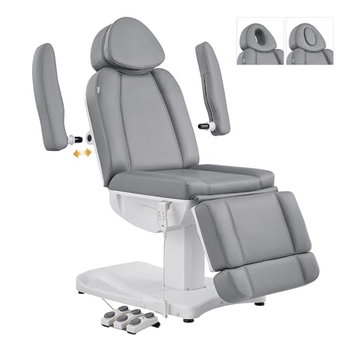 Dir Full Electrical Medical Aesthetic Chair Facial Beauty Bed Podiatry Doctors Office Chair with 3 Motors Ink - color: Grey