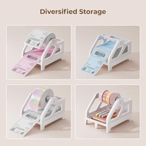 MUNBYN Label Holder for Rolls and Fan-Fold Labels, White - color: White