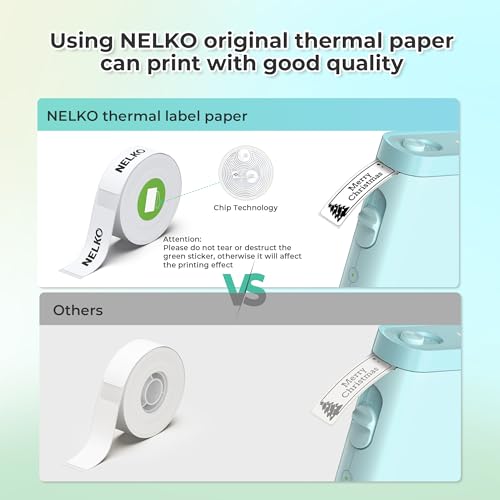 Nelko P21 Label Maker Machine with Tape, Bluetooth Label Printer, Cyan - color: Cyan