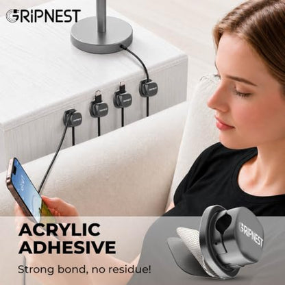 Cable Clips 8 Pack Rotatable Cord Organizer with Adhesive | 360° Rotatable, Clean Cable Management for Desk, Car & Nightstand - size: Pack of 8