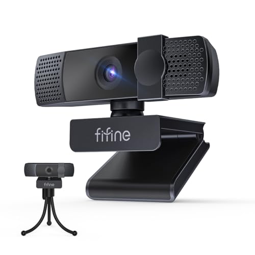 FIFINE K438 4K Resolution Webcam with Built in Microphone for Streaming | USB Computer Auto-Focus Camera, Noise Reduction Mic, Privacy Cover, 6P Lens, 76.3° FOV, Plug & Play for Podcast,Meeting