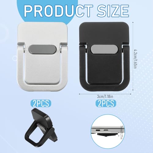 4pcs Portable Keyboard Riser, Mini Foldable Laptop Stand for Desk Self-Adhesive Plastic Invisible Laptop Feet Adjustable Computer Keyboard Lift for Most Keyboards