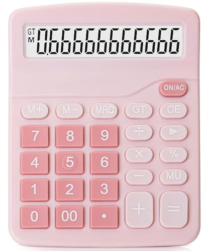 Mr. Pen- Calculator, Pink, Calculators Large Display | Standard Function Calculator, 12-Digit, Calculators Desktop, Office Calculator, Desktop Calculator