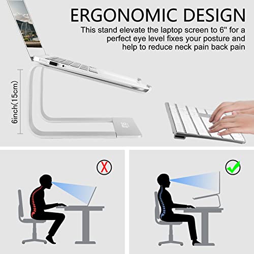 Urmust Laptop Stand for Desk, Silver, Up to 15.6" Laptop - color: D-Silver