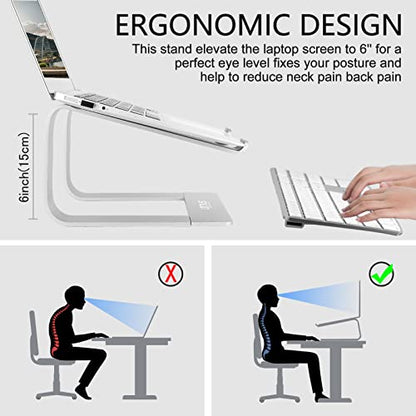 Urmust Laptop Stand for Desk, Silver, Up to 15.6" Laptop - color: D-Silver
