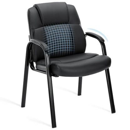 OLIXIS Office Waiting Room Chairs Set of 1, Stationary Side Guest Chair - color: Inky