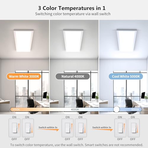 AIKVSXER 4Pack 1x4 LED Flat Panel Light, 50W Surface Mount Ceiling Fixture