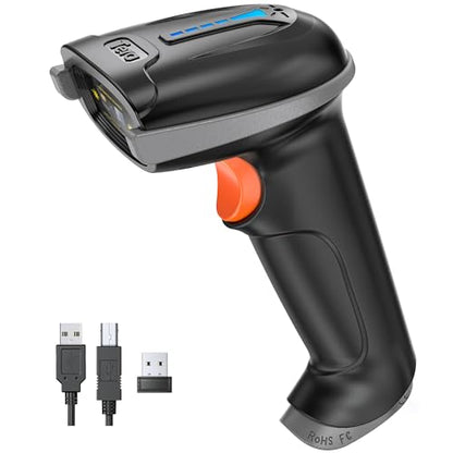 Tera Barcode Scanner with Battery Indicator: 1D Wireless, 5100 Grey | USB Wired 2.4G Wireless Reader, 2200mAh Battery, 1D Laser Scanning, IP54 Protection, Retail Checkout Warehouse Library School - color: 1D Grey