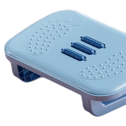 Office Desk Footrest Rocking Foot Stool Ergonomic Support Massage Rollers Solid PP Material Suitable for Working Adults Kids Home, Light Blue - color: Light Blue