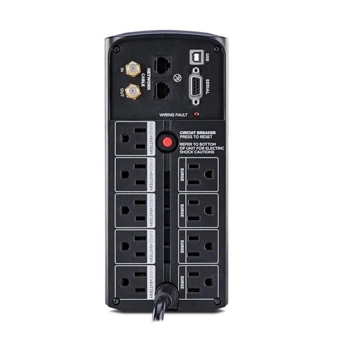 CyberPower CP1000AVRLCD Intelligent LCD UPS Battery Backup | Surge Protector, 1000VA/600W, 9 Outlets, AVR, Mini-Tower - size: 1000VA
