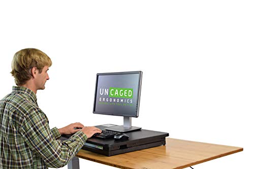Uncaged Ergonomics Small Standing Desk Converter & Desk Riser (2 Pack) - color: 2 Pack | BLACK