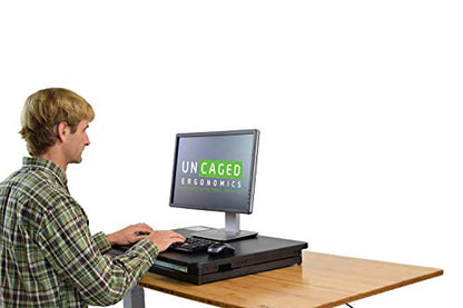 Uncaged Ergonomics Small Standing Desk Converter & Desk Riser (2 Pack) - color: 2 Pack | BLACK