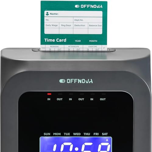 OFFNOVA Thermal Employee Time Cards, Monthly Double-Sided Punch Cards, 3.3" x 7.3", Auto Sensing & Auto Mark Late/Early Leave, 100 Pack for Office Time Clock - size: 100PCS