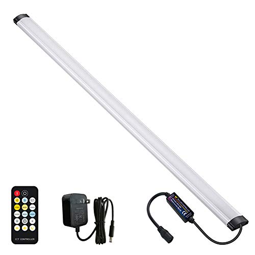Dimmable Under Cabinet Lighting, Color Temperature Changing LED Light Bar, Daylight to Warm White Lights, Remote Control Lamp for Desk, Counter, Closet, Room, Shelf (24 Inch) - size: 24 Inch