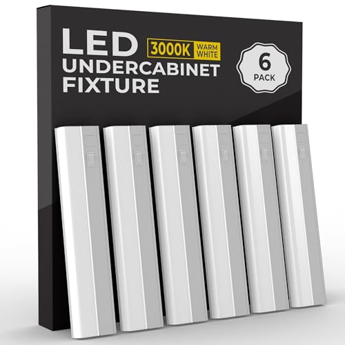 6 Pack 24" Hardwired Under Cabinet Light, 3000K Warm White, ETL, 1250 lm - color: 3000K Warm White, size: 24 INCH 6 Pack