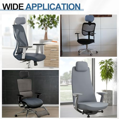uxcell Office Chair Pillow Cover, Office Chair Headrest Attachment Removable Headrest Protector for Home Desk Computer Chairs, Beige - color: Beige
