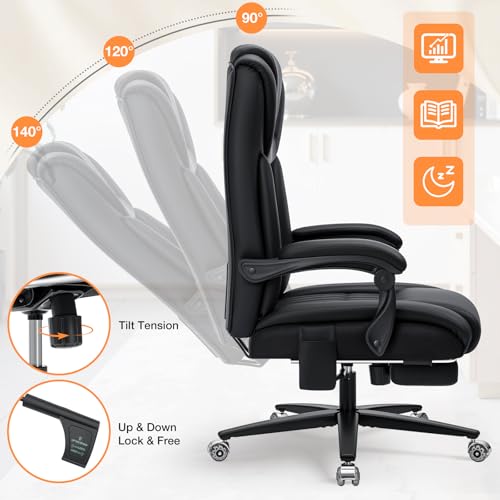 HOFFREE 500lbs Kneading Massage Office Chair with Heat for Heavy People