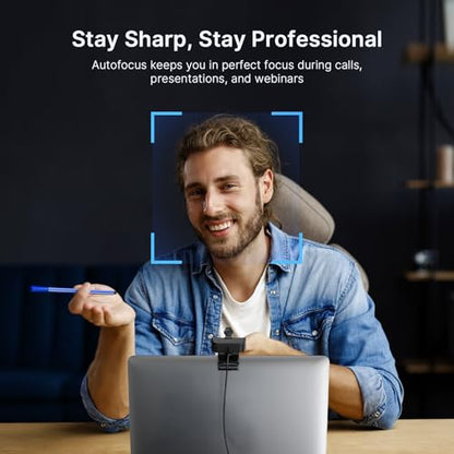 NexiGo N60 Pro 4K Webcam for PC, 4K UHD Sony Sensor, Autofocus, 1080p 60 fps, Noise-Canceling Mics, Privacy Cover, Distortion-Free Lens, 4X Digital Zoom, Works with Switch 2/Zoom/Teams/Google Meet - style: 4K Webcam