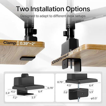 monTEK Dual Monitor Mount Tall Monitor arms for 17 to 35 Inch Screen - size: Dual Mount