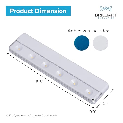 0.9" Ultra-Thin Wireless Under Cabinet Lights Battery-Operated LED Fixtures - 8.5" L Stick-On Push Lighting - 65 Lumens Warm White, Timer Included for Kitchen, Closet NAD Counter - size: 1 pack, style: Tap Control