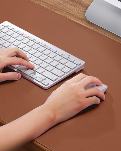Leather Desk Pad Protector, Brown, 31.5" x 15.7",Office Desk Mat - color: Brown, size: 31.5" x 15.7"