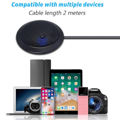 USB Microphone,Desktop Computer Mic, USB Conference Microphone with Mute Key, Plug & Play 360°Omnidirectional Condenser PC Laptop Mics,for Online Calls/Class/Recording Video (Not a Speaker)