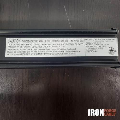 Iron Forge Cable 9 Outlet Surge Protector Power Strip, 9 Ft - Black - style: 9 Outlet
