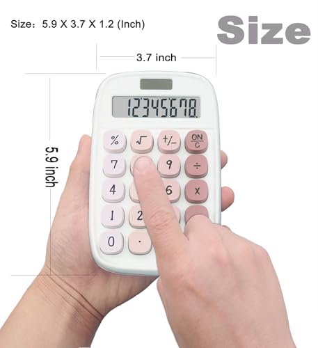 Cute Calculator, Clicky Calculator (Pink) | Large LCD Display 8 Digit Tilt Screen and Big Button for Teachers Students Basic Office - color: PinK