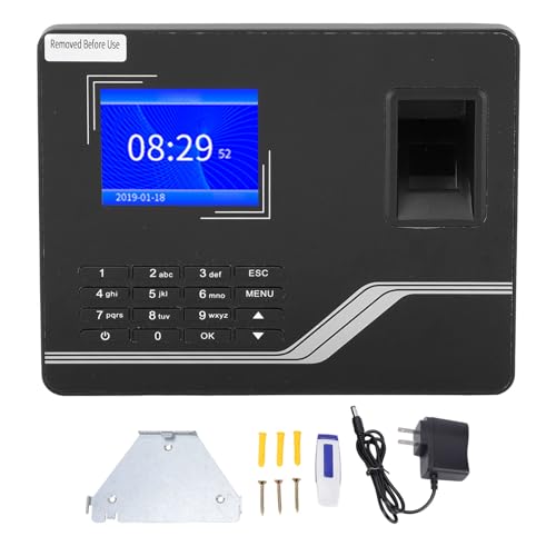 LICAEVEY Fingerprint & PIN Biometric Time Clock, No WiFi Software Required, No Monthly Fees, for Employees Small Business (US Plug)