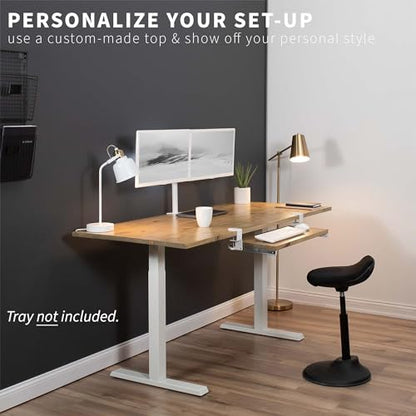 VIVO Clamp and 12 inch Rail Set for DIY Custom Wooden Keyboard Trays (Tray Not Included), Under Desk Pull Out Slider Track with Extra Sturdy C-clamp Mount System, White, MOUNT-RAIL02W - color: White