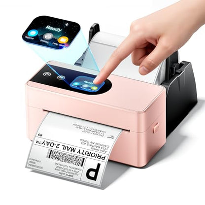 Phomemo PM64D Shipping Label Printer 4x6 Bluetooth with Touch Screen | 150mm/s printing, one-touch calibration, Bluetooth connection, compatible with Amazon, USPS, UPS, iOS, Android, Windows & Mac - color: Pink