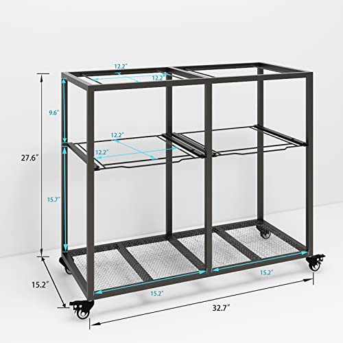 PUNCIA 2-Tier 2 Column Heavy Duty Metal Rolling File Carts for Letter Size