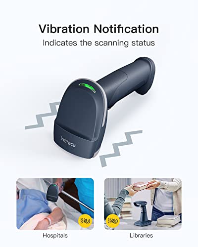 Inateck QR Barcode Scanner, 2D Wireless Barcode Scanner, 3 in 1 Barcode Reader, Screen Scanning, BCST-54 Blue - color: Blue-BCST54, size: With Smart Base