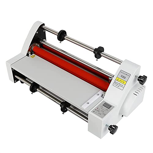350mm /13.8" Hot Cold Roll Laminator, 110V 700W Single and Dual Sided Four Rollers Laminating Machine/V350 Laminator for Home Office School (US Stock)