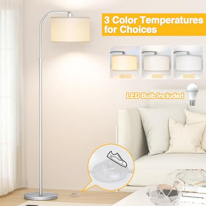 Silver Floor Lamp, Arc Floor Lamps for Living Room - color: Silver