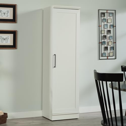 Sauder HomePlus Pantry Storage Cabinet, Soft White | Single Door, Adjustable Shelves, Kitchen Storage Cabinet - color: White