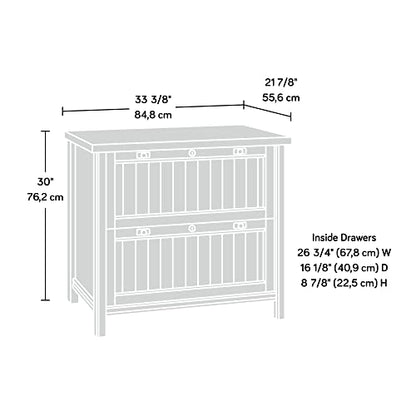Sauder Costa 2 Drawer Lateral File Cabinet with Lock for Home Office, in Chalked Chestnut