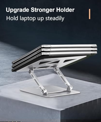 Aoviho Adjustable Laptop Stand for Desk,Portable Laptop Stand Holder and Riser,Foldable Aluminum Notebook Computer Stands for MacBook Air Pro HP Lenovo Dell Samsung Chromebook, 10-15.6 inch, Silver - color: Silver